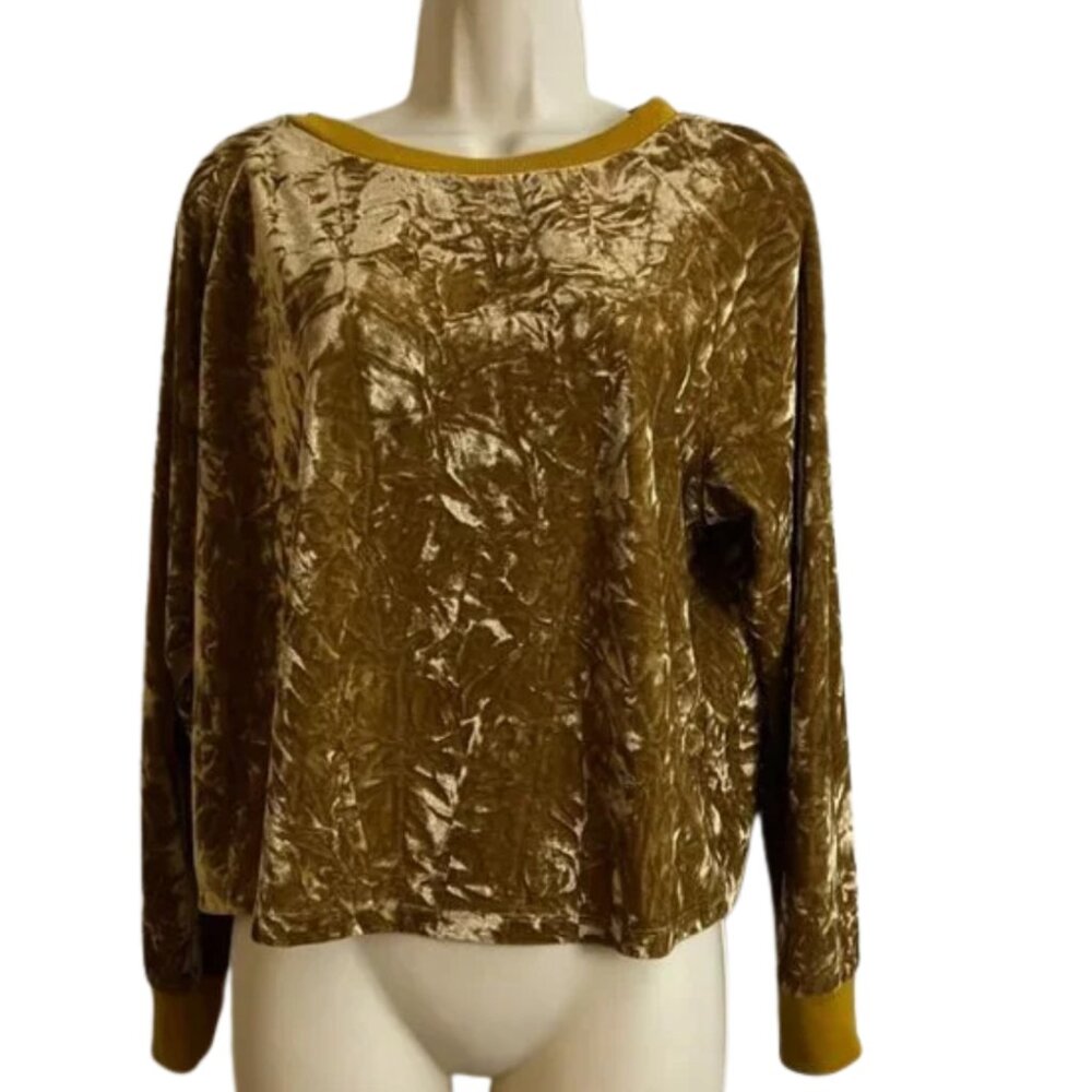 Love Sadie Gold Velvet Sweater